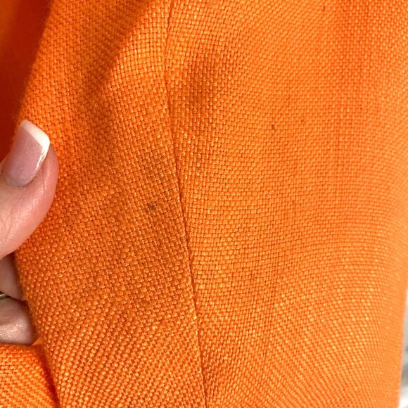 Vintage Y2K Peach Woven Skirt Suit By Susan Bristol Size 10 Blazer 14 Skirt 90s - Picture 6 of 15